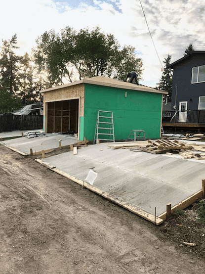Garage Construction with Concrete Foundation