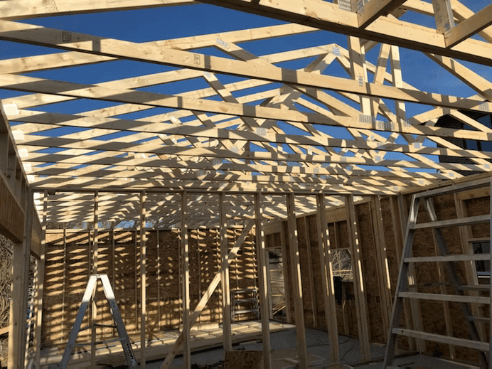 Garage Framing with Engineered Roof Trusses